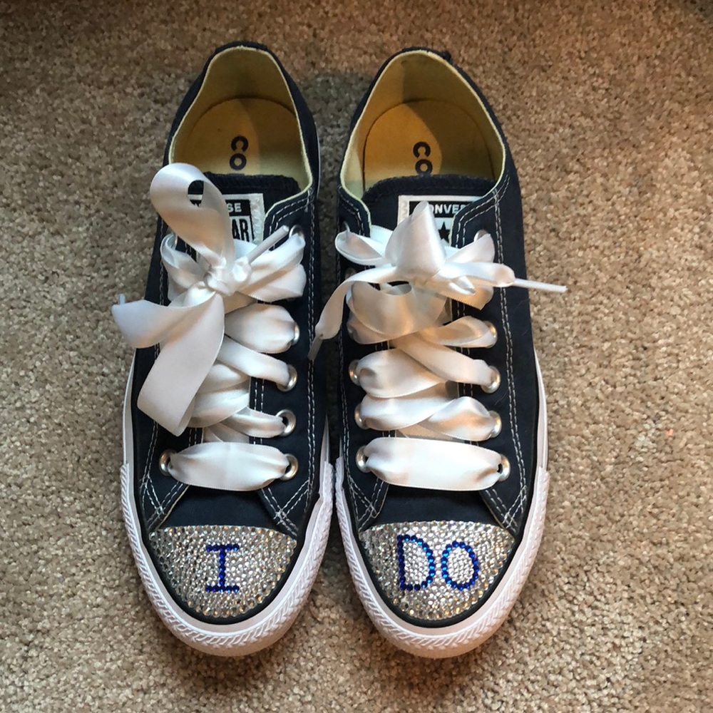 Navy Blue Wedding Chucks worn once